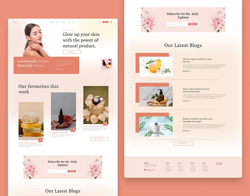 Organic Beauty Product Landing Page