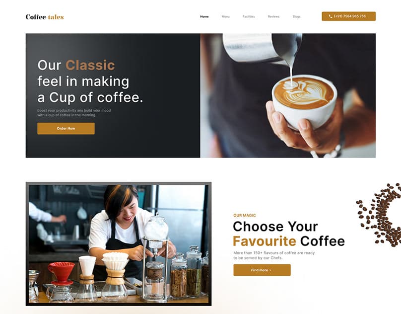 Coffee Tales Landing Page